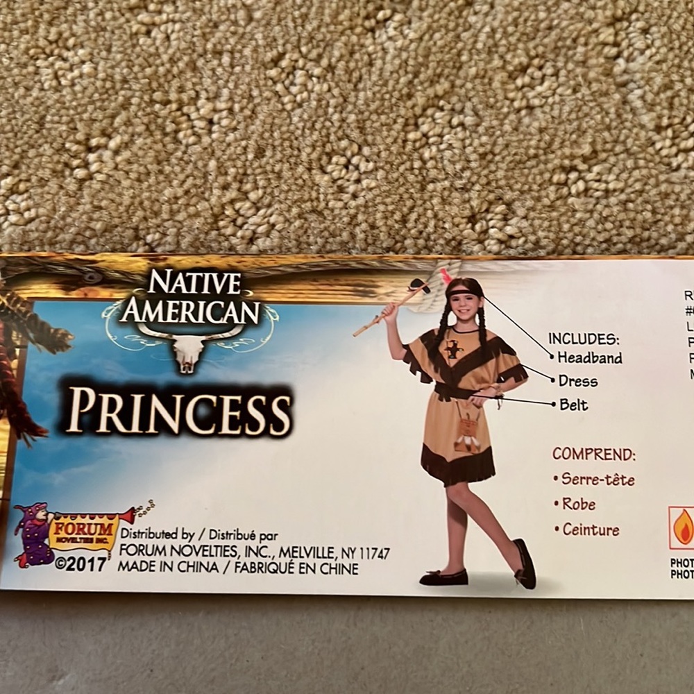 Native American Princess Halloween costume. Child size Medium 8-10 - Picture 3 of 4